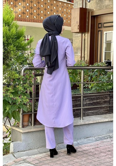 Moda Çizgi Tesettür Takım 42 Lila