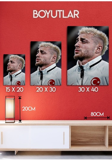 Parlak Metal Baskı Tablo - Bay, Barış Alper Yılmaz, Sarı Kırmızı