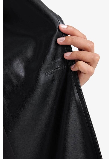 Defacto Siyah Kadın Trençkot E8596ax/bk27 Siyah