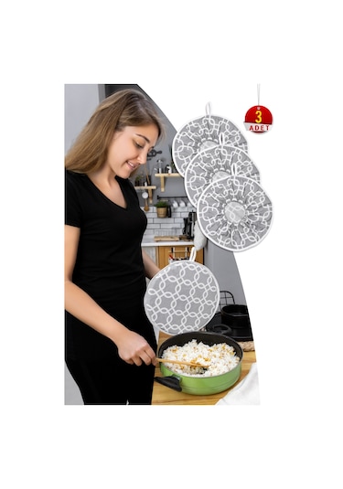 3 Adet Şık Ve Pratik Demlematik: Pilav Demleme Örtüsü , Tencere Kapağı Bonesigri Zincir
