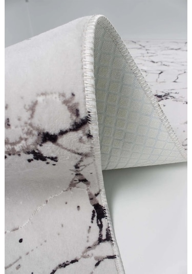 Arbese Kaymaz Taban Halı Koridor Antre Mutfak Yatak Odası Kesme Jel Yolluk Gri-1008