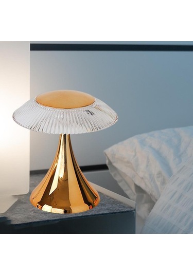 Lw-31 Gold Abajur Karistal Elmas Masa Lambası Romantik Akrilik Led Gece Lambası Beyaz
