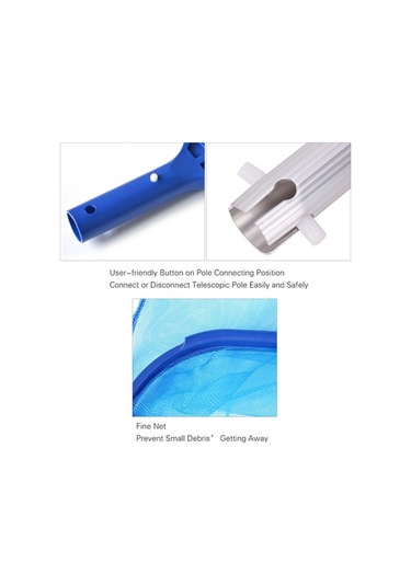 Tongxida İyileştirilmiş Havuz Temizleme Seti - Sığ Yaprak Toplama Ağı + Uzayabilir Alüminyum Sap