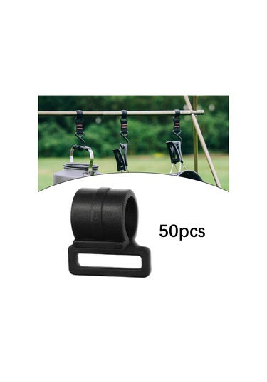 Suntek 50 Adet Çadır Direği Klipsleri Sağlam Asma Klipsi Siyah
