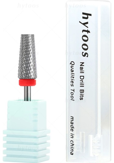 Hytoos Düz Üst Konik 5 İn 1 Tırnak Matkap Ucu Çapraz Diş Karbür Tırnak Uçları Jel Elektrikli Matkaplar Dosya Manikür Aksesuarları Kaldırmak Açık Yeşil