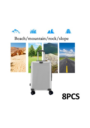 Homyl 8x Silikon Bagaj Tekerleği Çoğu Bavul Siyahı Siyah Siyah