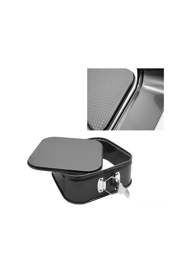 Vkemall 28cm Kare Non-stick Kek Kalıbı, Çift Katlı Karbon Çelik, Kesintisiz Isı Dağılımı, Kolay Çıkarma, Taze Pasta Pişirme Aleti Gri