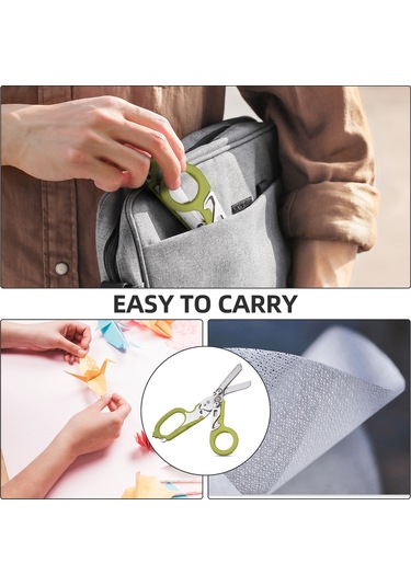 Hfambition Yeşil Çekirdekli Çok İşlevli Açık-kapalı Makas: Dış Mekan, Kamp İçin Çelik Gergi Kesici, Cam Kırıcı Ve Ölçü Çizgili Araç
