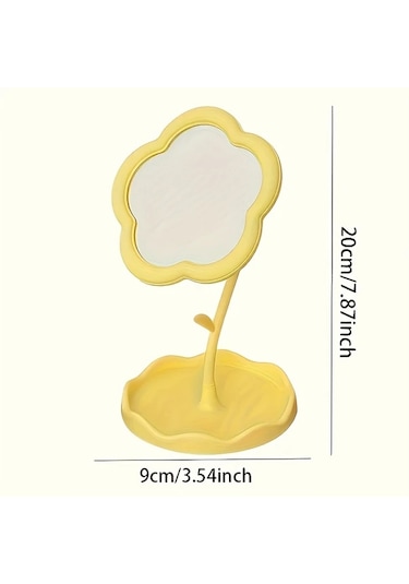 Willowhaven Lihangstar Çiçekli Pembe Aynalı Tuvalet Masası - Ayaklı Ayarlanabilir Dekoratif Makyaj Aynası Pembe