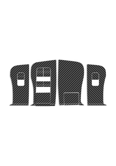 4pcs /tesla İçin Set Model 3 Asansör Penceresi Düğmesi Çıkartma Araç İç Mekan, Stil: Karbon Fiber