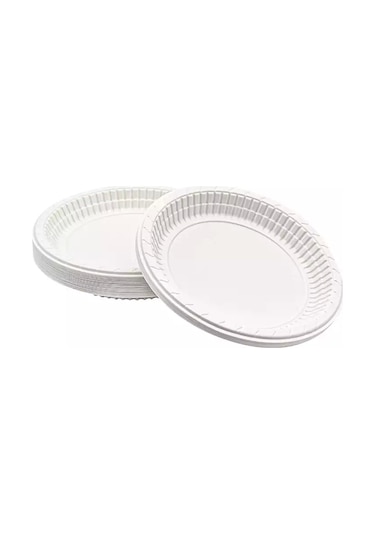 Plastik Tabak Büyük Boy 100 Adet Beyaz