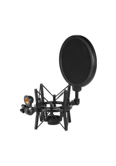 Novahub 15cm Siyah Plastik Kapasitif Mikrofon Montajı Ve Rüzgar Filtresi - Mutfak Ve Stüdyo Kullanımı İçin