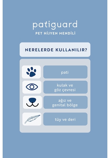 Patiguard Pet Hijyen Mendili Nano Gümüş Evcil Hayvan Pet 10 Adet