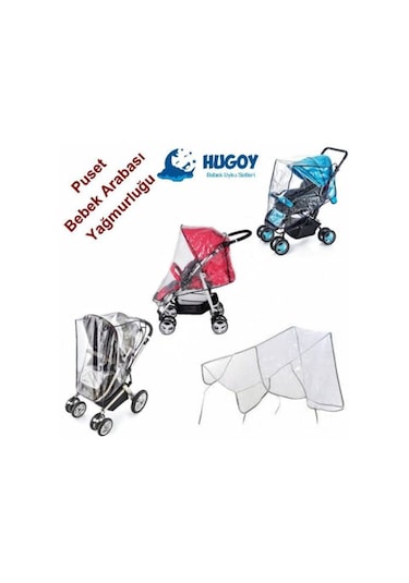 Hugoy Bebek Arabası Yağmurluğu Beyaz
