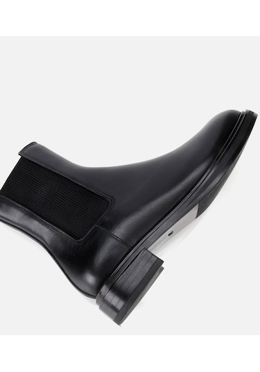 Hotiç Kadın Deri Siyah Lastik Detaylı Düz Bot 01boh313410a100 01boh313410a100 Siyah