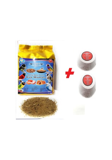 Muhabbet & Kanarya Maması Kurtlu+Polenli 1 Kg +2 Adet Gaga Taşı