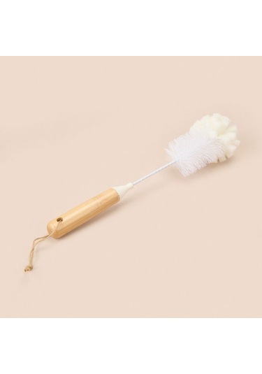 Kpm Bambu Saplı Matara Fırçası - Beyaz - 31,5 Cm