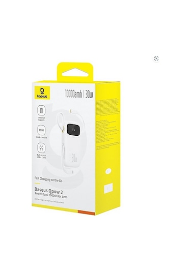 Baseus Qpow2 30w 10k Taşınabilir Şarj Cihazı Beyaz BEYAZ