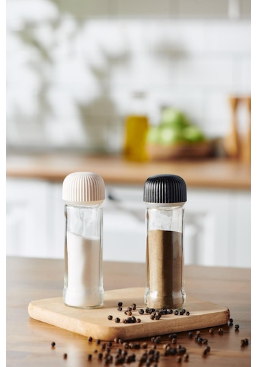 Renga Line 105 Ml Siyah Kapaklı Cam Tuzluk 121014 Siyah