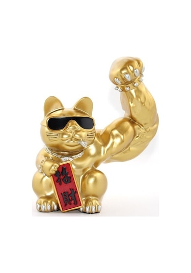 Polyester Şanslı Kedi Figürü Model 2