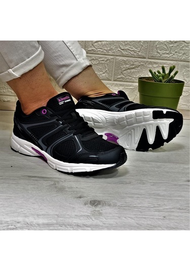 Kinetix Arıon Siyah-mor-beyaz Fuspetli Athletic Koşu Spor Ayakkabı Siyah - Mor