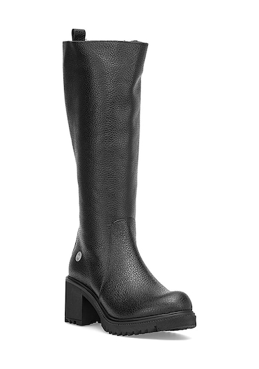 Mammamia D25kc-2330 Kadın Hakiki Deri Klasik Çizme Siyah Siyah