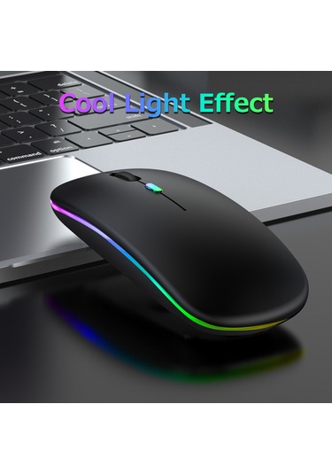 Lemestar Optik Kablosuz Fare, 2.4g+bt3.0+bt5.2 Üçlü Bağlantı, Led Işıklı, Sessiz, Ergonomik, 500mah Pil, Gümüş Type-c Adaptörü İle Optik