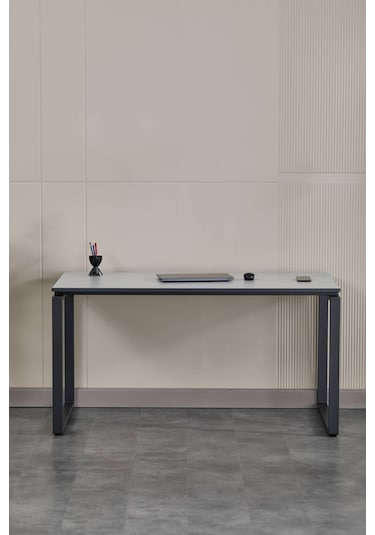 Sehpol Çalışma Masası Dikdörtgen Ayaklı 140x70x73 Cm Antrasit Gri