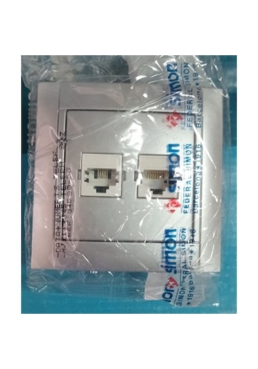 Simon 34 Renkli Cat3+cat3 2'li Nümeris Telefon Prizi Çerçeveli