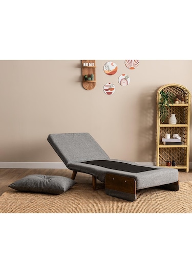 Pafu Cosmo Tekli Katlanır Yataklı Koltuk - Keten Açık Gri Keten Açık Gri