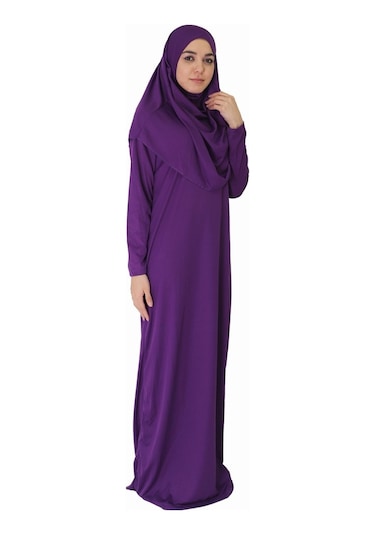 Menekşe Moru Fermuarsız Namaz Elbisesi Mor