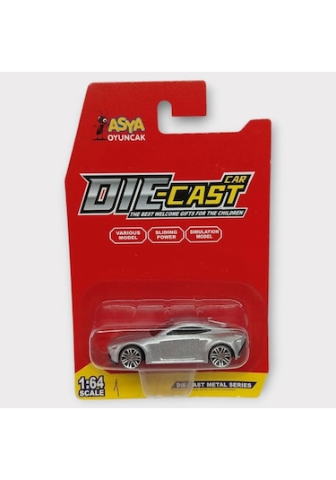 Metal Mini Arabalar 8 Cm - Gri - 1 Lisinya