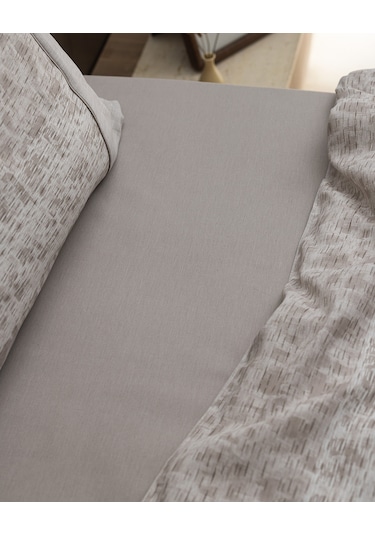 Petrus Tek Kişilik %100 Pamuk Madame Coco Crep Baskılı Nevresim Takımı - Bej 8684427178775 Ekru