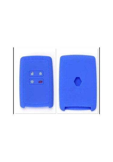 Clio 5 Megane 4 Kadjar Silikon Anahtar Koruma Kılıfı Mavi Renk