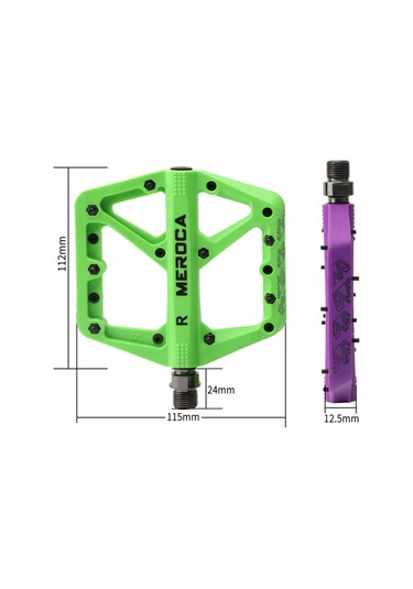 Hombey Meroca Dağ Bisikleti Pedalları Nilon + Çelik 115mm Geniş 8 Anti-skayma Çivi Su Geçirmez 14mm Evrensel İğne Xc Off-road Kırmızı Çok Renkli