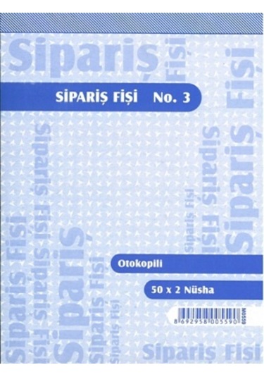Sipariş Fişi Otokopili 50X2 Nüsha12 Li Paket  Armat-Özkan