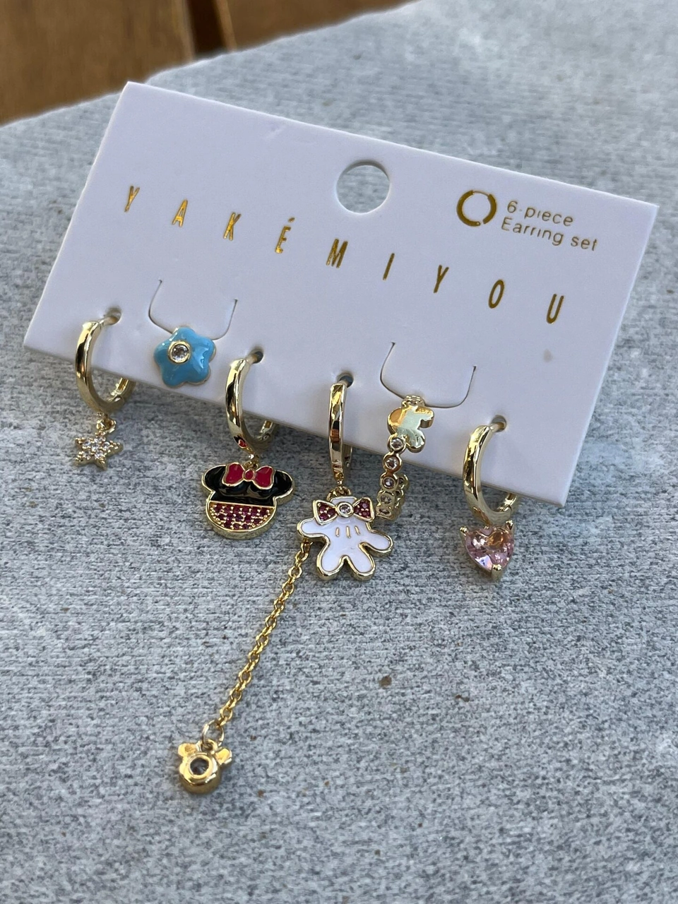 Yakemiyou Mickey Mouse Altılı Küpe Çok Renkli