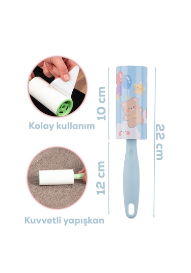 Porsima Kedi Köpek Tüy Toplayıcı 4 Adet Aparat + 20 Adet Yedek Rulo 600 Yaprak Renkli