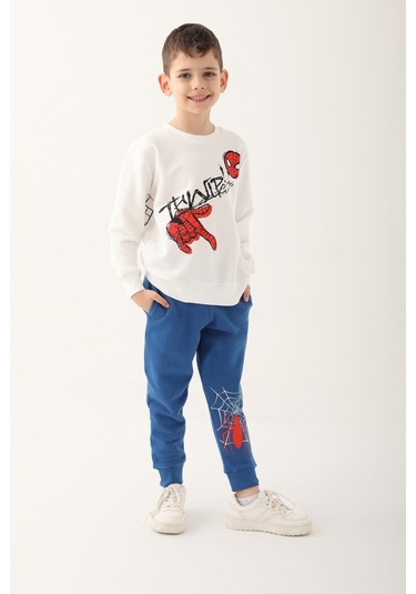 Spider Man D4833-3 Çocuk  Krem Eşofman Takımı