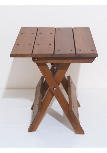 Açılır Kapanır Ahşap Tabure 35 Cm Şık Ve Dayanıklı Ceviz