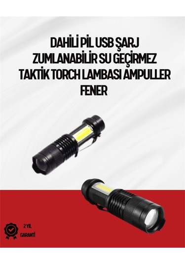 Mini Boy Led El Feneri - 2000 Lümen, Su Geçirmez Tasarım Çoklu Renk