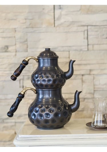 Bakır Çaydanlık Gamzeli Model Oksitli Renk Oksitli Bakır