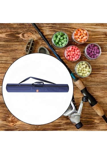 Pazly Balıkçı Çubuk Torbası - Tuval Katlanmış Seyahat Çantası Mavi