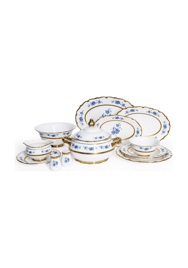 Maxx Doria Majestic Azure 12 Kişilik 77 Parça Yemek Takımı Pa2097 Beyaz - Altın