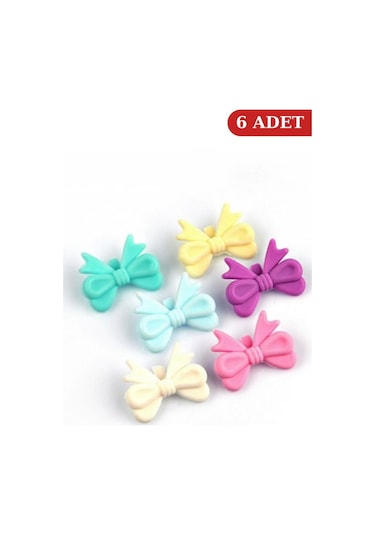 Flosoft 6 Lı Silikon Bardak İşaretleyici, Renkli Fiyonk Bardak Kupa Fincan Ayırıcı 6 Adet