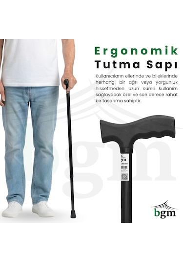 Siyah Baston Ayarlanabilir Denge Bastonu - Siyah- Lüks Yüksek Kalite