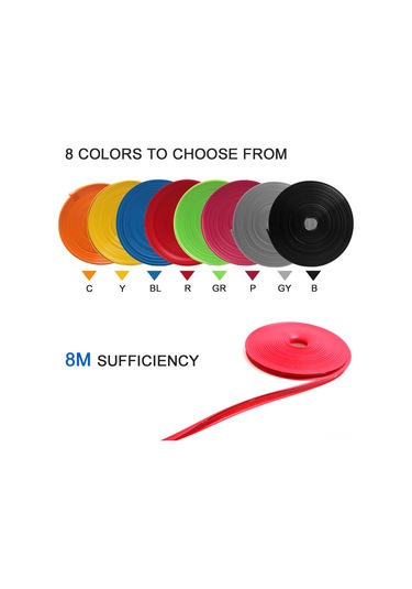 Teltree 8m Rose Red Tpe Araba Jant Korumalı Dekoratif Çubuk - Çarpma Ve Çizikten Koruma, Canlı Renk, Dıy Özelleştirme