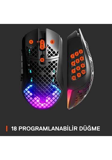 SteelSeries Aerox 9 Kablosuz RGB Oyuncu Mouse