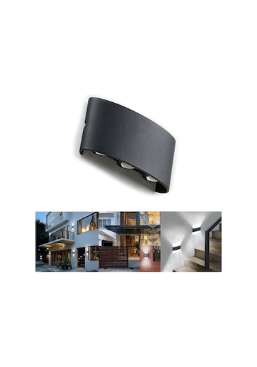 Uranüs Amber Işık Ledli Dekoratif Işık Süzmeli Iç Ve Dış Mekan Modern Bahçe Balkon Salon Teras Aplik Siyah