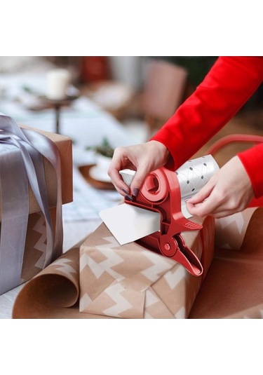 Willowhaven 2 Adet Kırmızı Entegre Bantlı Sarma Kağıdı Tutucu, Masa Kelepçesi, Hediye Paketleme Aleti Diğer